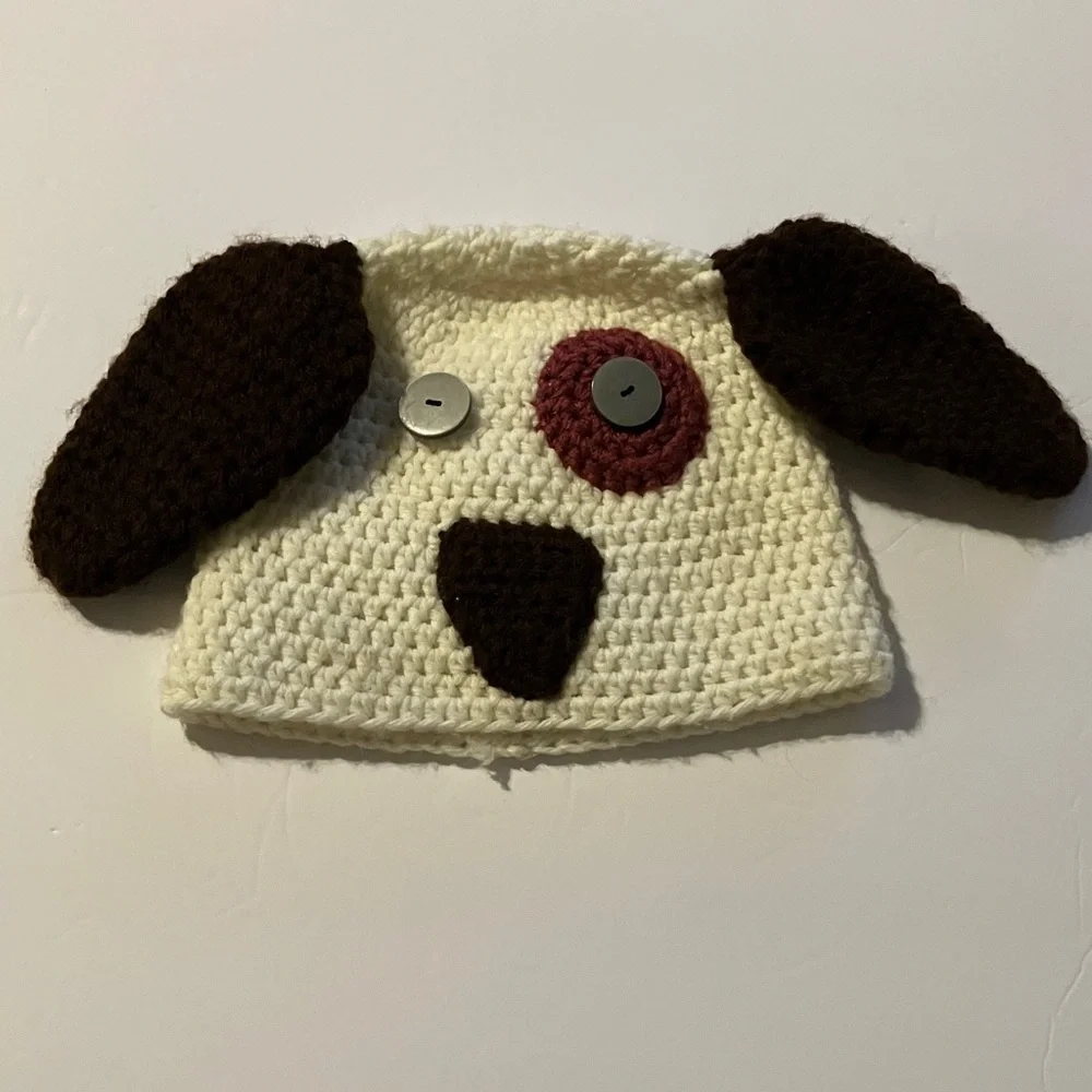 Cute Cream‎ and Brown Puppy Hat with Floppy Ears for Toddlers